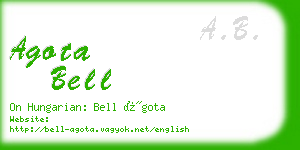 agota bell business card